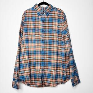 Todd Snyder Plaid Flannel Shirt Mens XL Blue Cotton Button Down